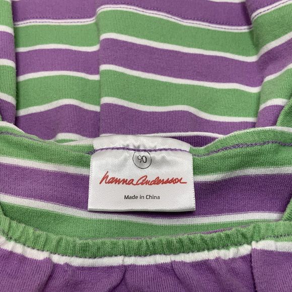 Hanna Andersson Top Girls Sz 3/90 Lot Of 2 Tank Stripe Tiers Ruffles Red Purple - Picture 6 of 15